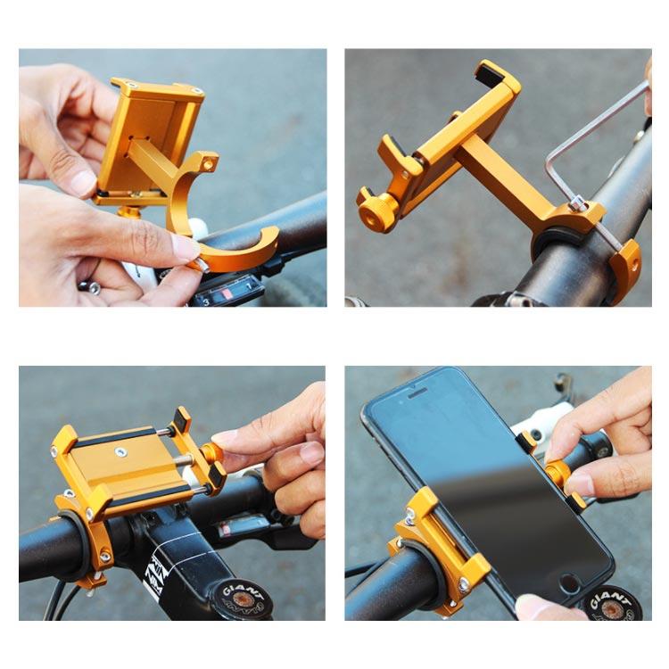 スマホホルダー アルミニウム合金 軽量 強力固定 高耐久 高強度 ねじ式伸縮 スマホ 自転車 バイク バイクホルダー スマートフォン スマートフォンホ |  | 13