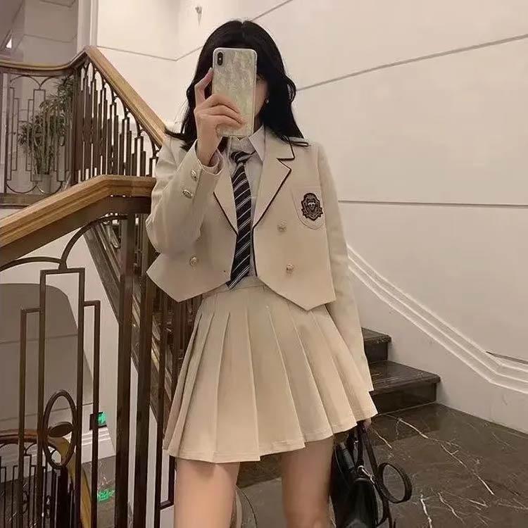 学生服 制服 スクール制服 4点セット 女の子 韓国ファッション