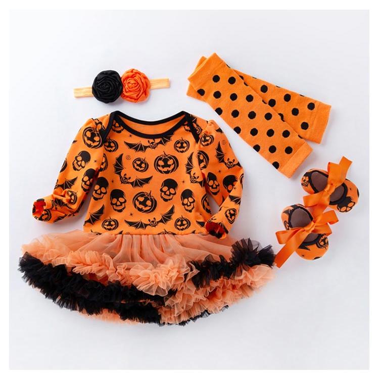 4点セット ロンパース ハロウィン コスチューム ベビー 赤ちゃん レッグウォーマ ヘアバンド シューズ コスプレ 服 衣装 ドレス  チュチュ  コ |  | 15