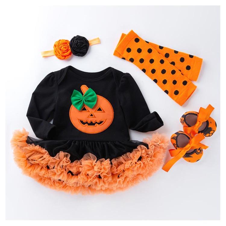 4点セット ロンパース ハロウィン コスチューム ベビー 赤ちゃん レッグウォーマ ヘアバンド シューズ コスプレ 服 衣装 ドレス  チュチュ  コ |  | 16