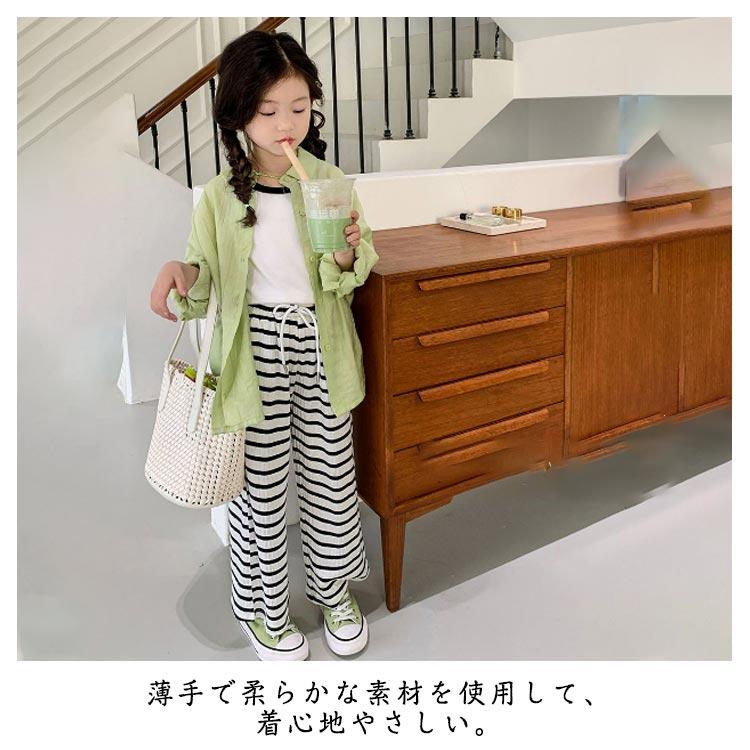 シアーシャツ キッズ 子供服 長袖 女の子 薄手 夏 透け感 アウター