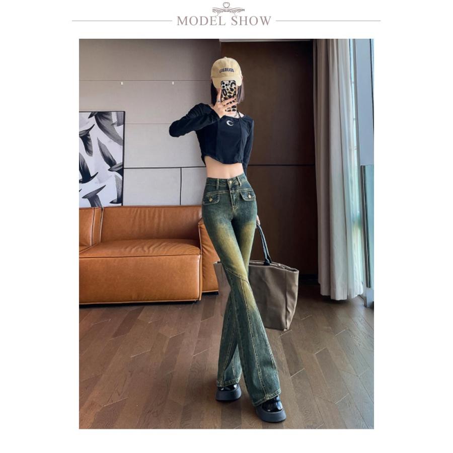 フレアパンツ デニム レディース ジーンズ デニムパンツ ジーパン