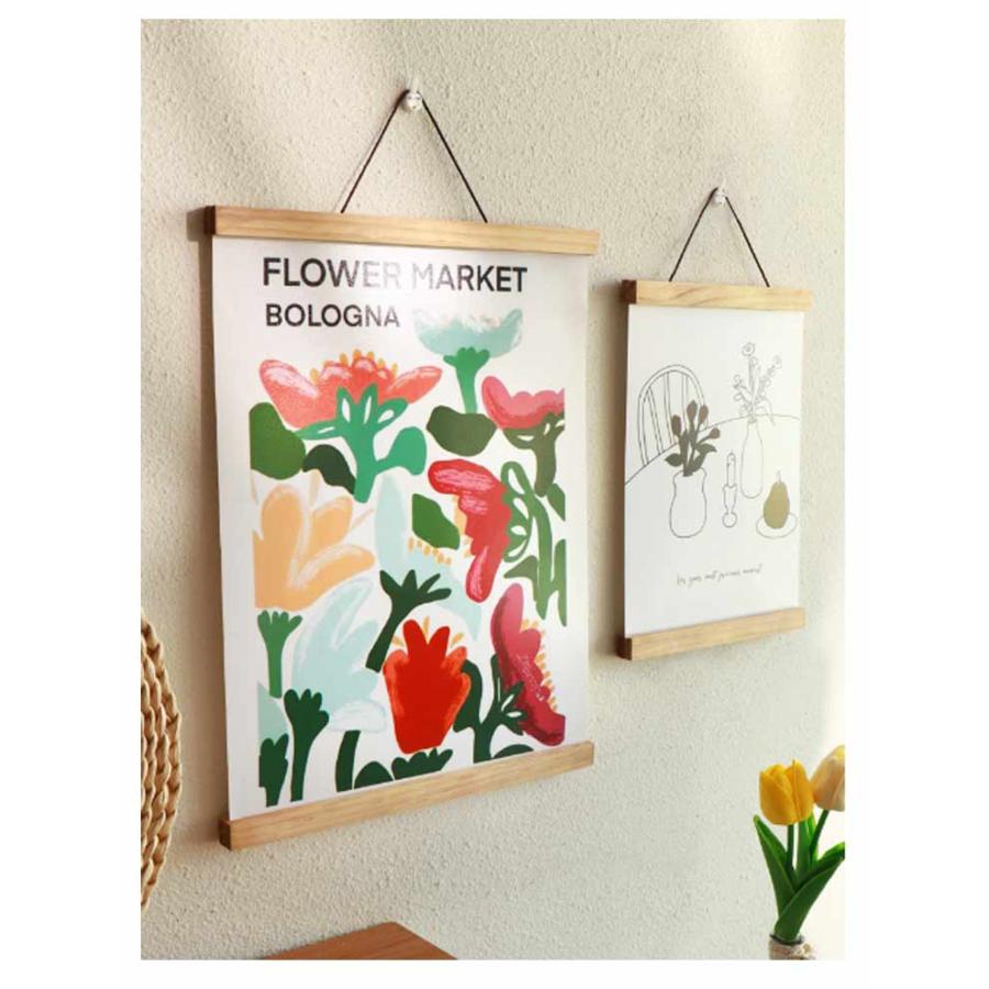 タペストリー 棒 マグネット式 ポスターハンガー 木製 壁飾り 壁掛け