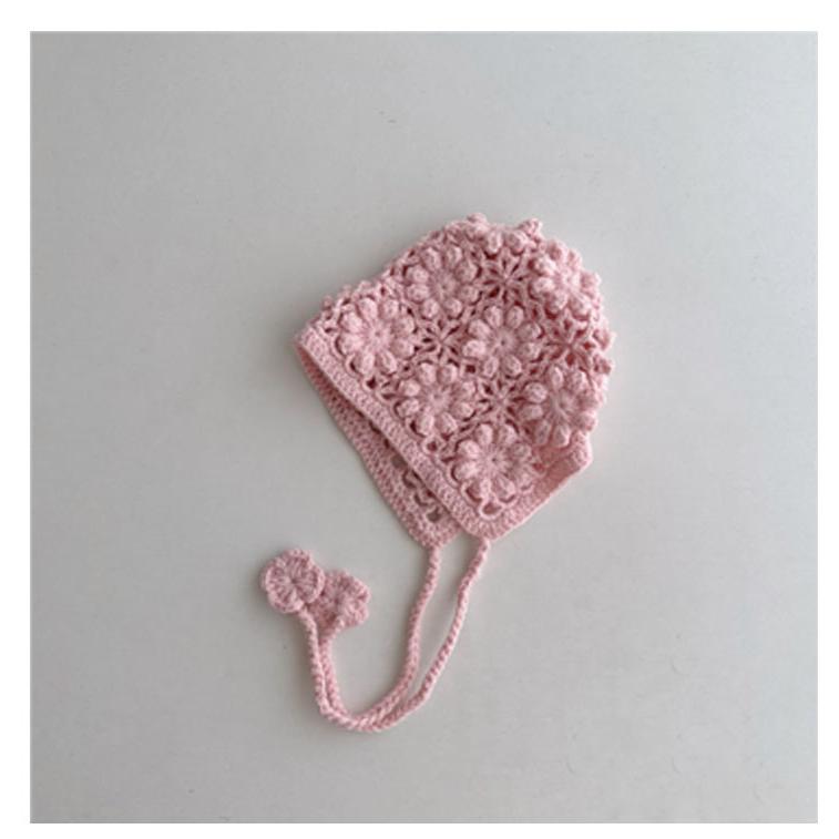 透け編み 帽子 ボンネット 韓国子供服 ベビー ニットボンネット 女の子