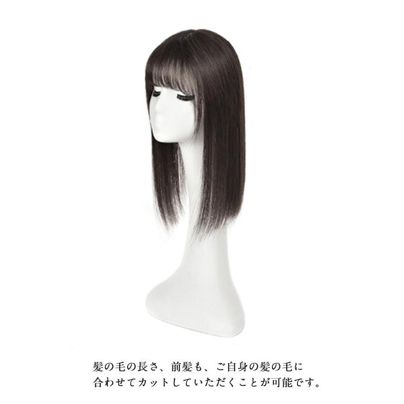 頭頂部 前髪付きウィッグ ポイントウィッグ つむじ付 かつら