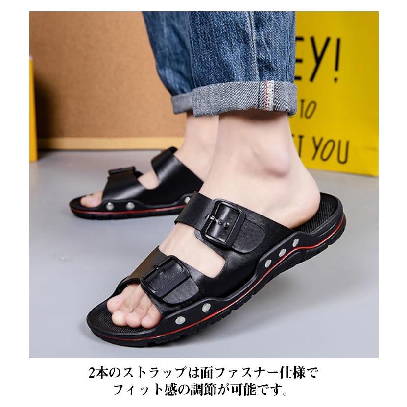 メンズ サンダル コンフォート ウォーキング ブラック 黒 疲れにくい