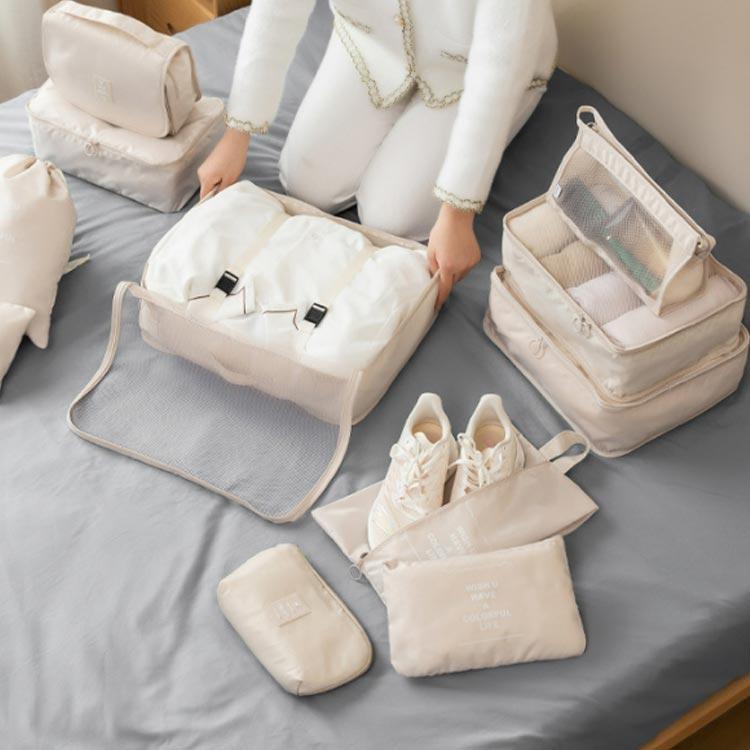 トラベルポーチ 6点セット ポーチ付き 巾着ポケット付き 圧縮バッグ