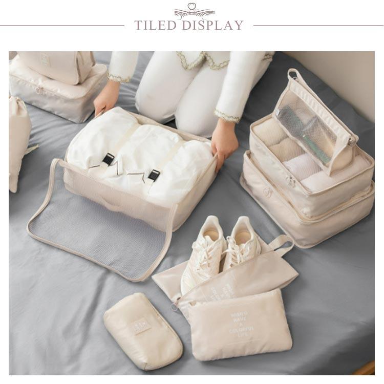 トラベルポーチ 6点セット ポーチ付き 巾着ポケット付き 圧縮バッグ