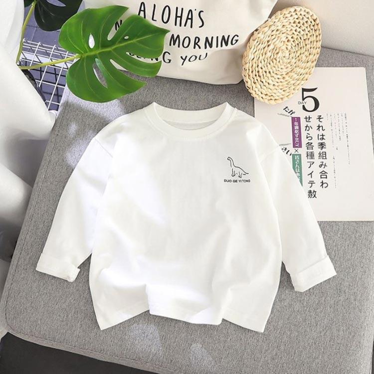 キッズ Tシャツ ロンティー 長袖 恐竜図鑑ロンティー 恐竜 ブラック