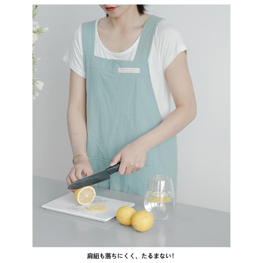 エプロン かぶるタイプ かぶるだけ かぶり かぶる だけ バッククロス