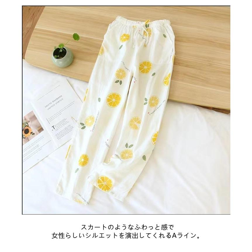 ルームパンツ ステテコ レディース 綿100 ダブルガーゼ 春夏 ルーム