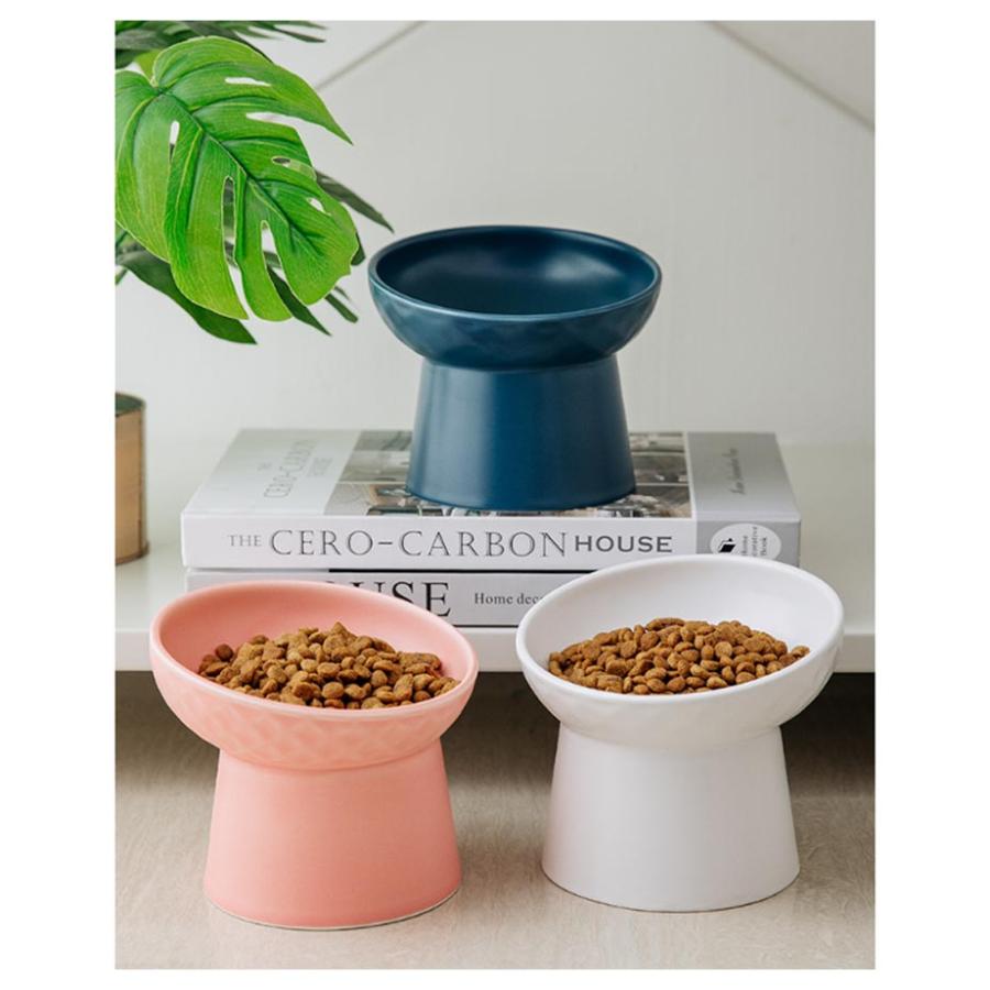 猫 食器 ひげが当たらない フードボウル 斜め ペット食器 陶器 犬 ねこ