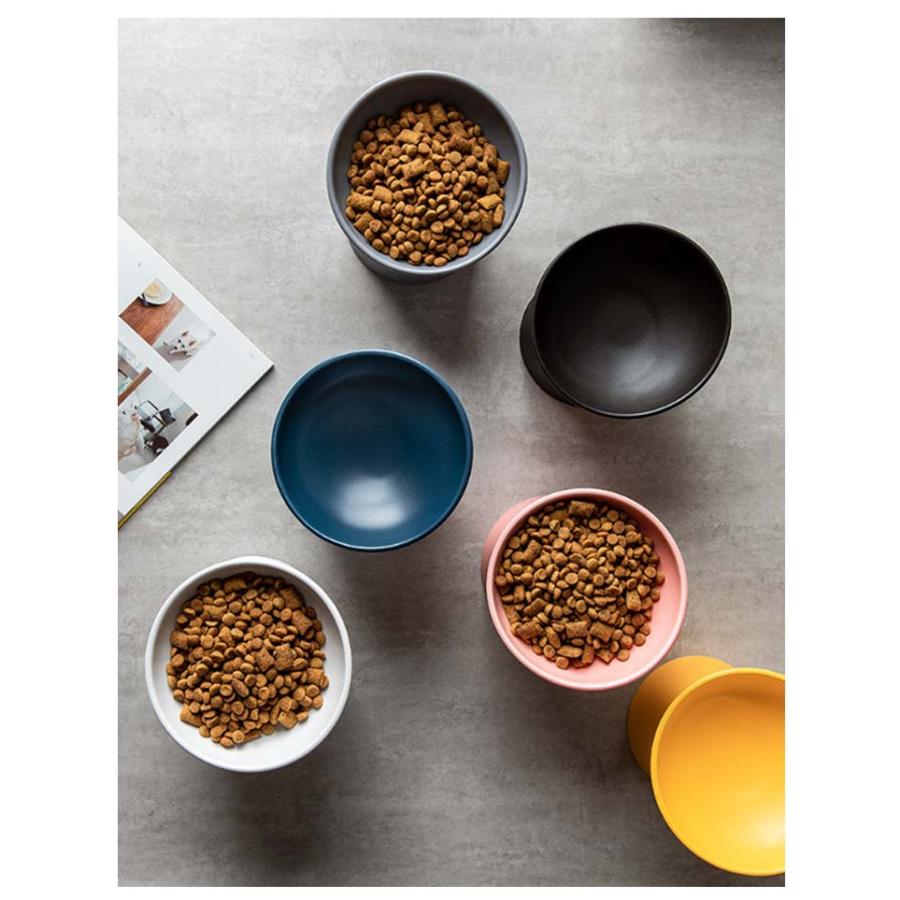 猫 食器 ひげが当たらない フードボウル 斜め ペット食器 陶器 犬 ねこ