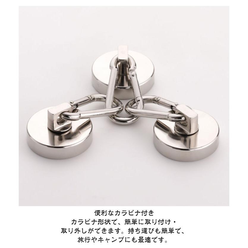【2点セット】コミャクカラビナとおしりマグネット カラビナ マグネット フック 2個セット シェード 強力 マグネット