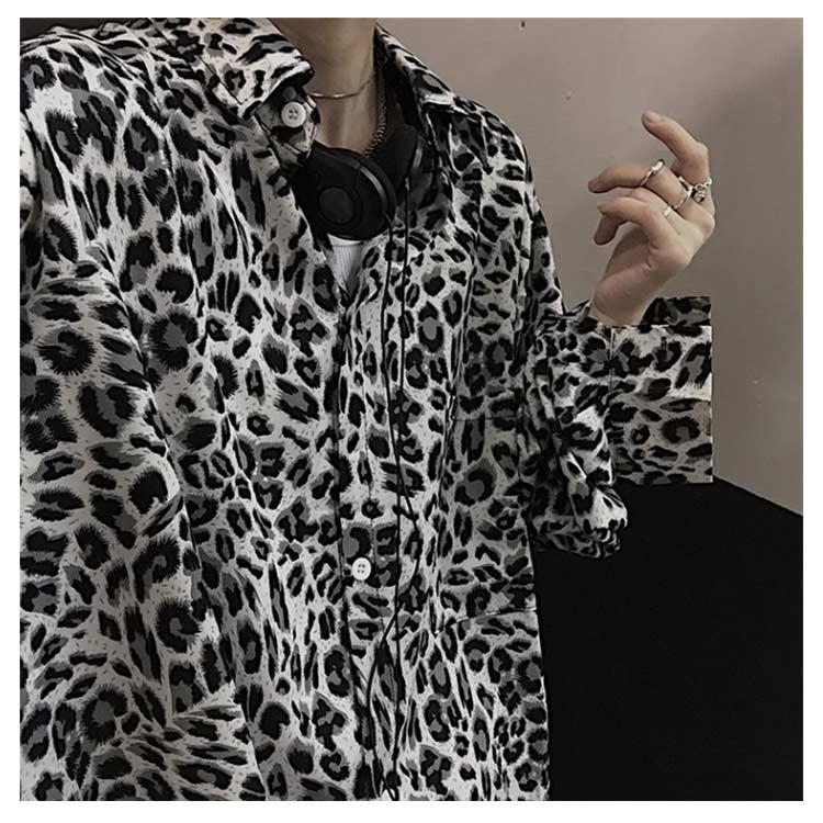 長袖シャツ ヒョウ柄 メンズ レディース カジュアル おしゃれ 春秋