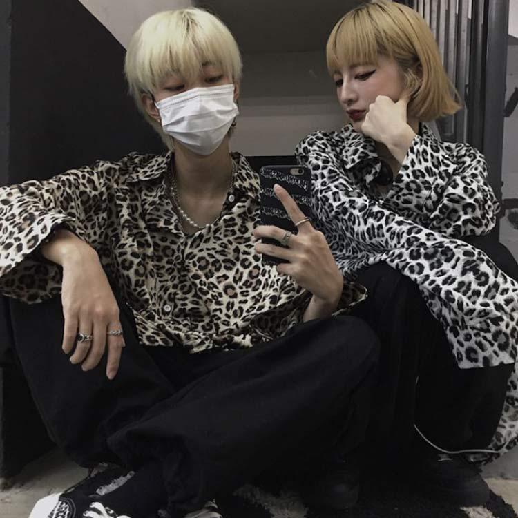 長袖シャツ ヒョウ柄 メンズ レディース カジュアル おしゃれ 春秋