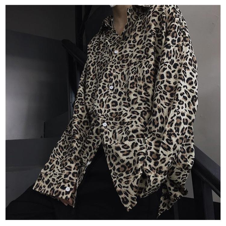 長袖シャツ ヒョウ柄 メンズ レディース カジュアル おしゃれ 春秋