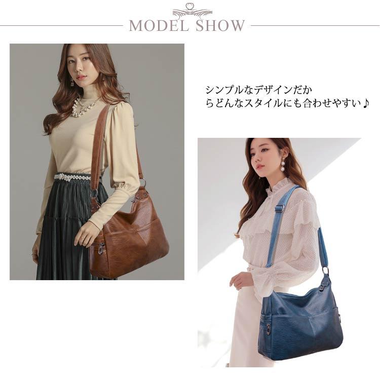 ショルダーバッグ トートバッグ レディース 無地 合皮 斜め掛けバッグ