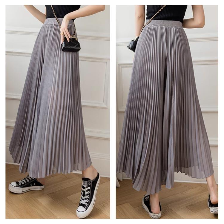 送料無料 スカーチョ きれいめ シフォン ワイドパンツ ガウチョパンツ