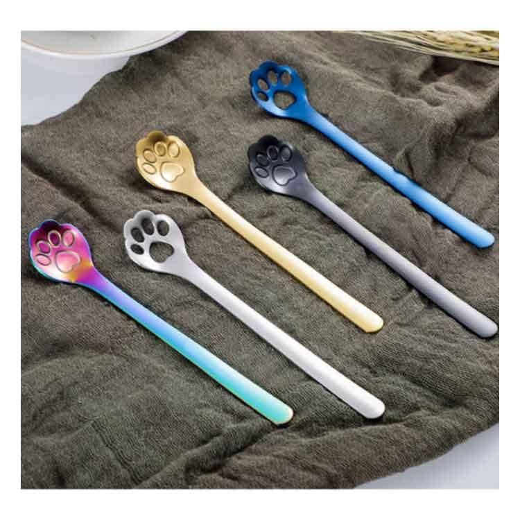 猫 スプーン 8本入 ねこ 肉球 コーヒースプーン デザートスプーン