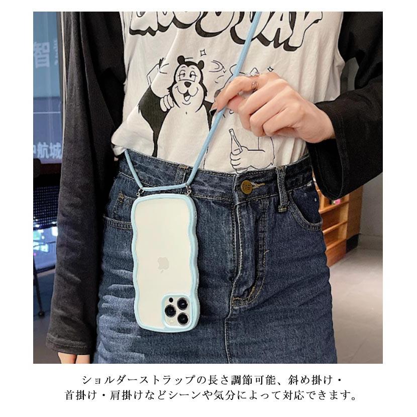 iPhone15 15 Plus Pro Max ケース クリア スマホショルダー iPhone