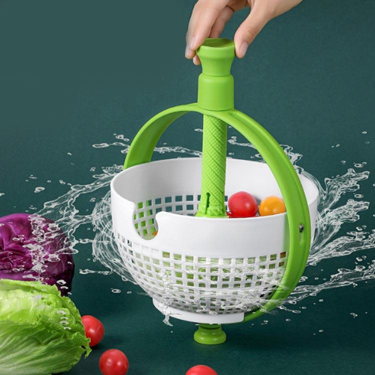 野菜 水切り ボウル サラダスピナー 手動 回転式 ハンドル付き 水切り