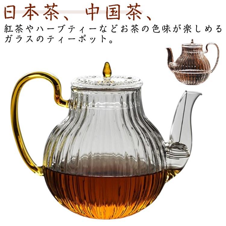 ティーポット 耐熱ガラス 急須 おしゃれ 北欧 透明 茶器 直火対応 大