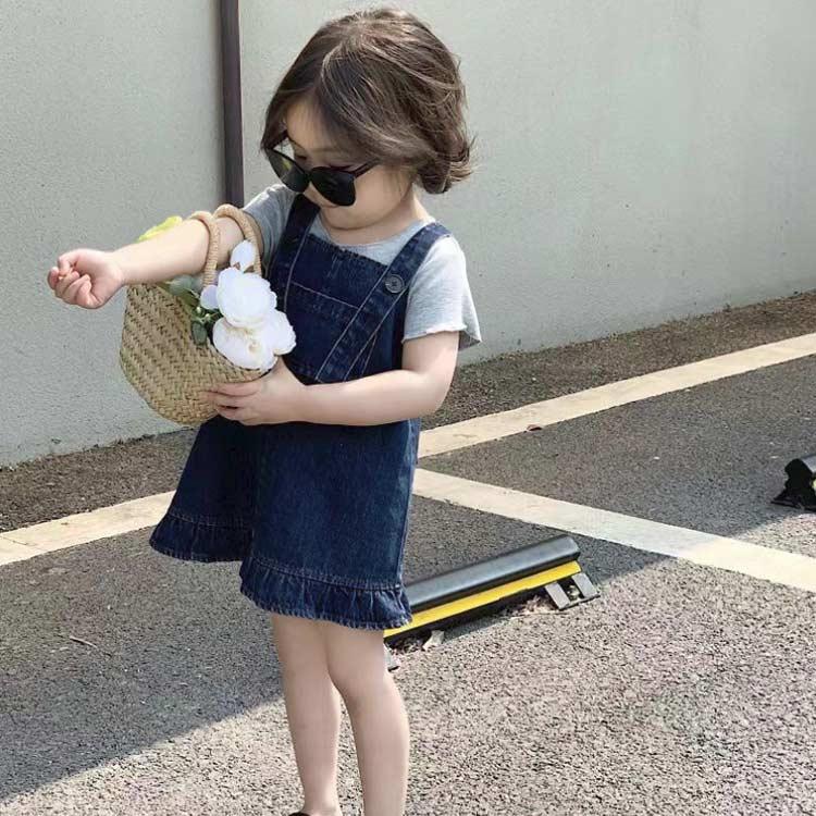 キッズ サロペット 女の子 オーバーオール 90 デニム ジャンパー