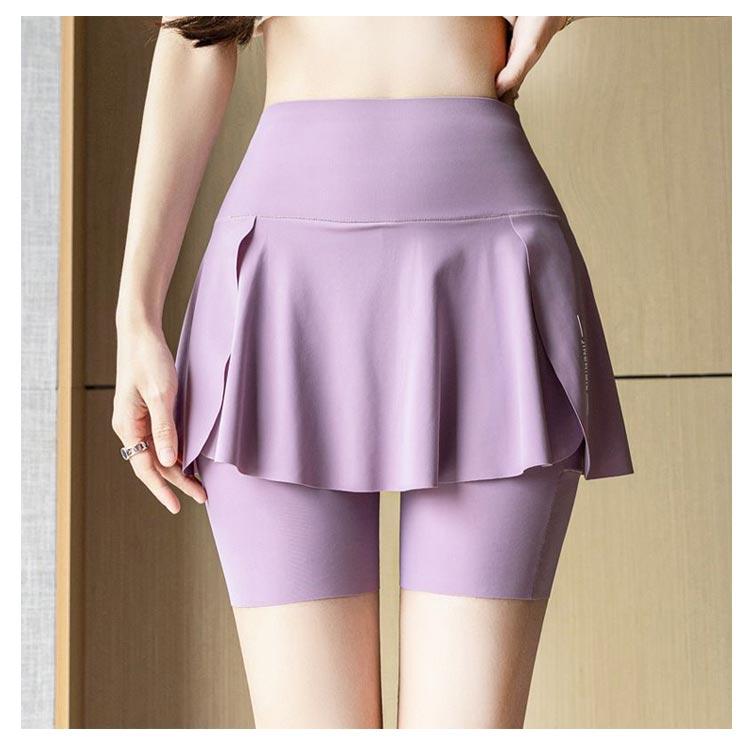 ハーフパンツ 5分丈 パンツ スカート付き 2枚セット ハイウェスト