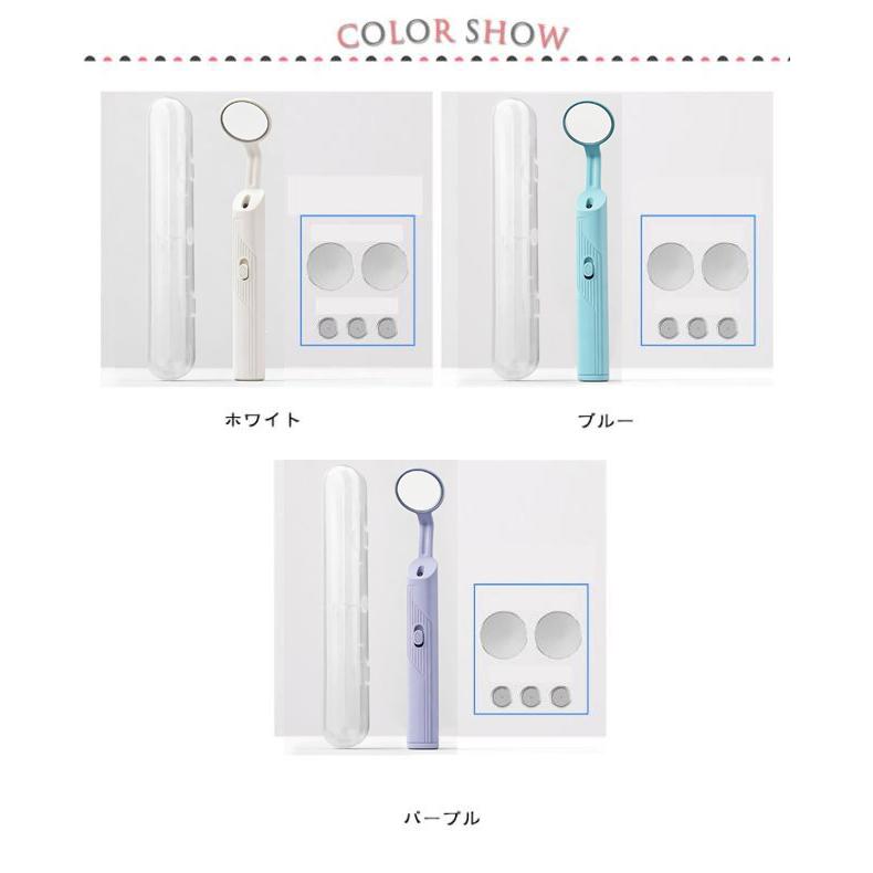 口腔内ミラー 収納袋付き 口腔 鏡 歯垢 ケース付き セット デンタルケア LED付き歯用ミラー 口内