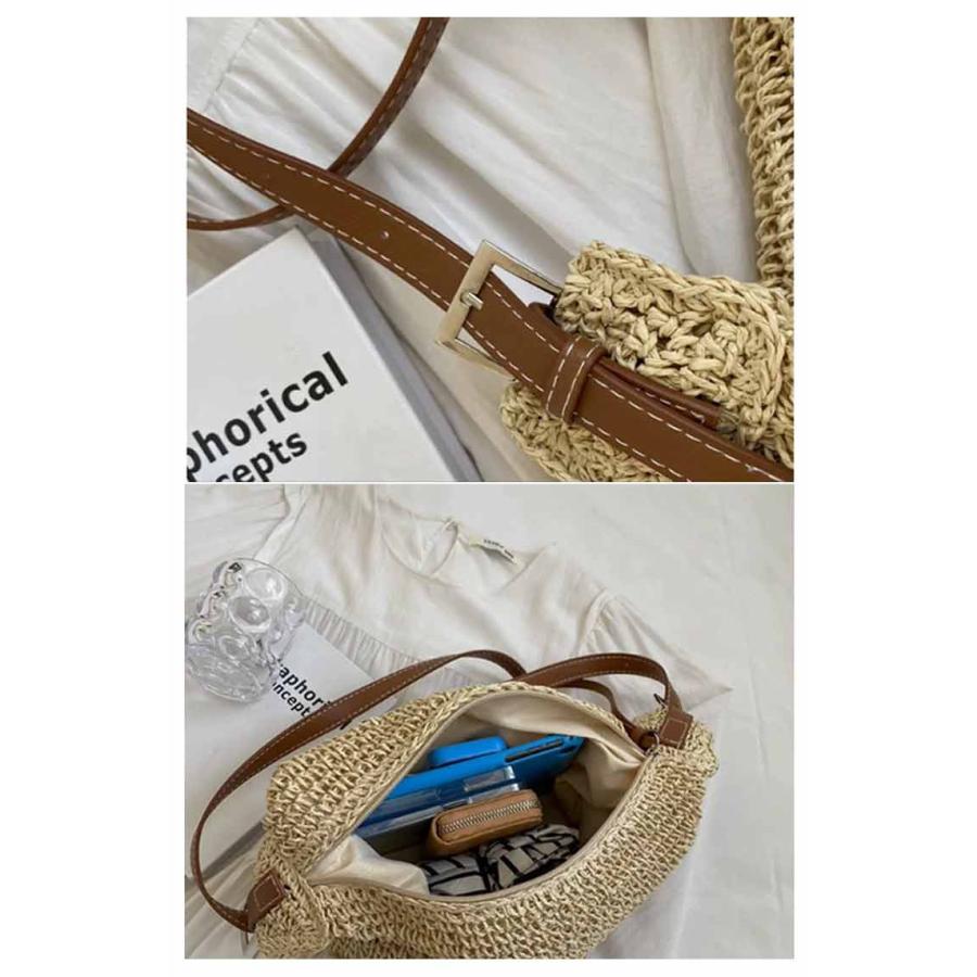 夏 かごバッグ 春夏 斜めがけ ショルダーバッグ ストローバッグ
