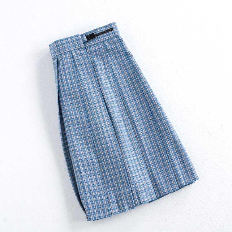 チェック 入学式 制服 プリーツスカート 水色 39 学生服 学校 大きい