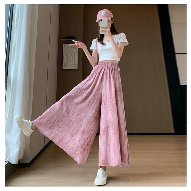 ワイドパンツ カジュアル レディース キュロット パンツ 夏 ハイ