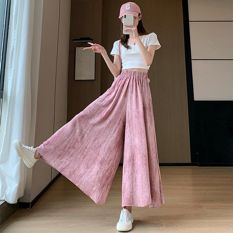 ワイドパンツ カジュアル レディース キュロット パンツ 夏 ハイ