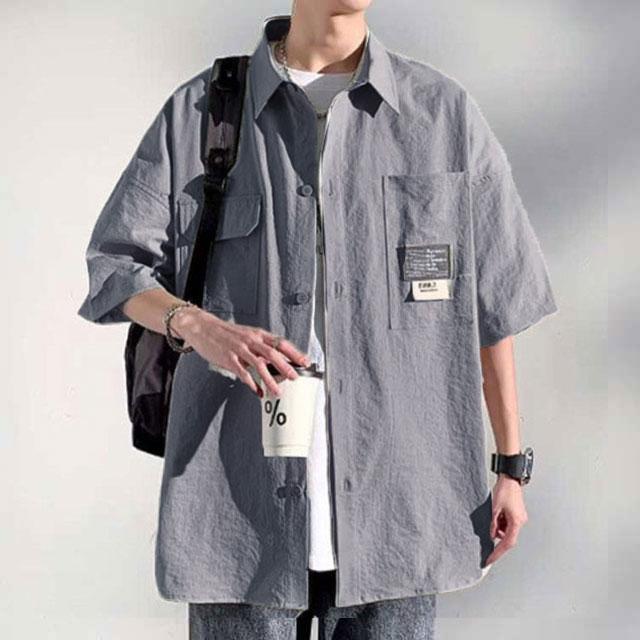 半袖シャツ 20代 着〓せ ワークシャツ 30代 トップス メンズ 半袖 胸