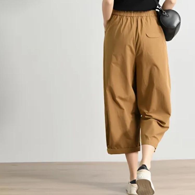 サルエルパンツ ワイドパンツ 夏 7分丈パンツ クロップドパンツ
