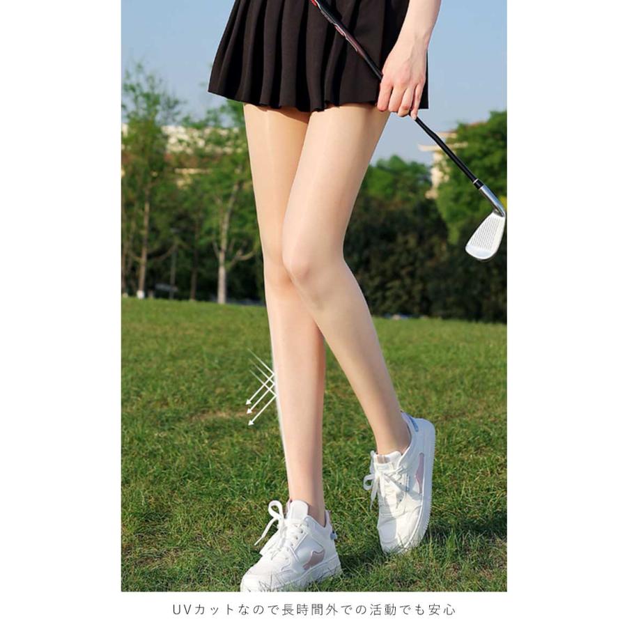美脚 ゴルフ用 ストッキング 2足セット アウトドア 薄手 レギンス 冷感