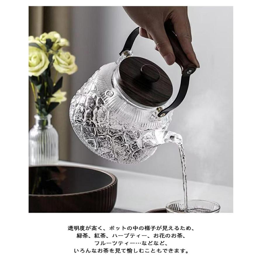 ティーポットフローラガラス 「花海棠」 急須 ガラス 1000ml ガラス