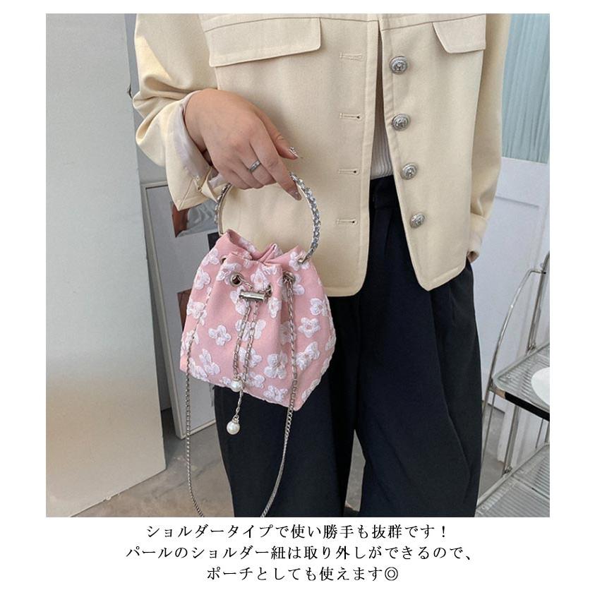 バッグ 浴衣 斜めかけ 2way パール 甚平 巾着 手提げバッグ ワン