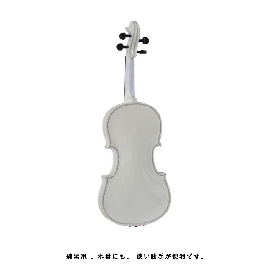 バイオリン 入門セット 楽器 4/4 ヴァイオリン ホワイト 初心者セット