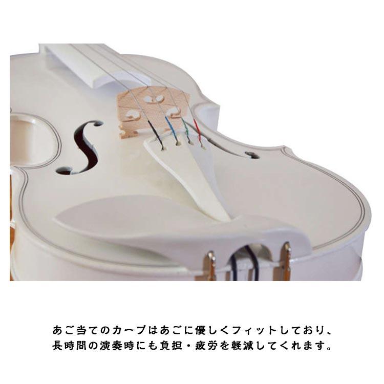 エレクトリックバイオリン ホワイト 4弦 バイオリン 入門セット 楽器 4/4 ヴァイオリン ホワイト 初心者セット