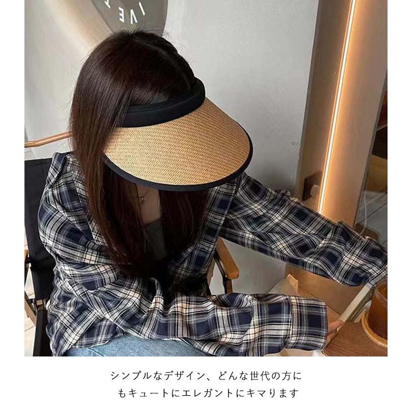 夏 春 サンバイザー レディース 日よけ帽子 ゴルフ 小顔効果 帽子