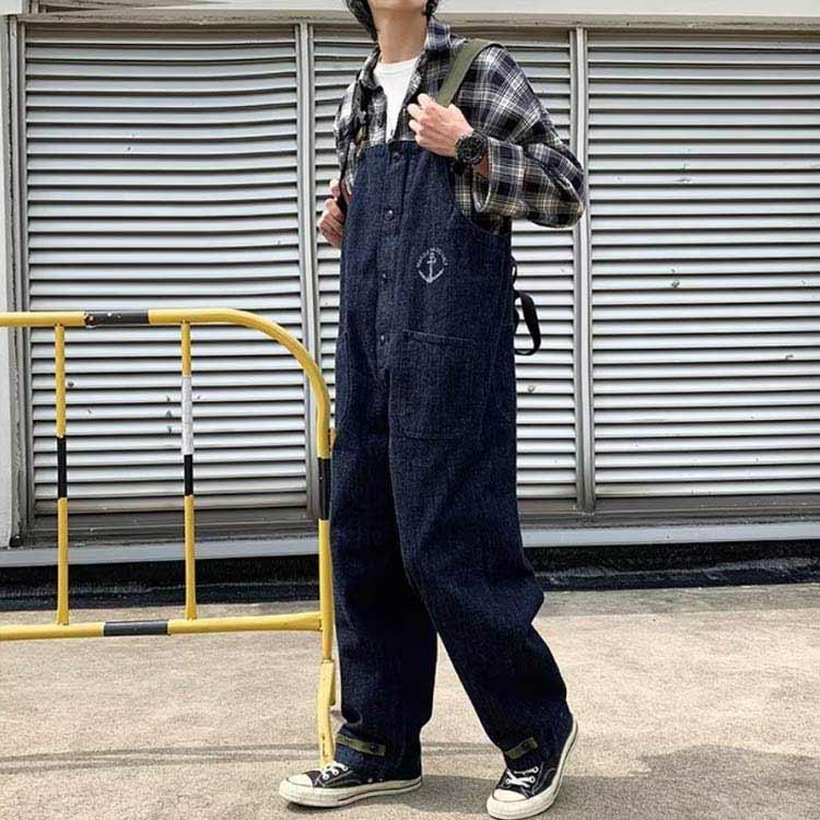   Jeans サロペット デニムブルー　オーバーオール カッコイイ デニムパンツ オールシーズン メンズ ブルー サロペット