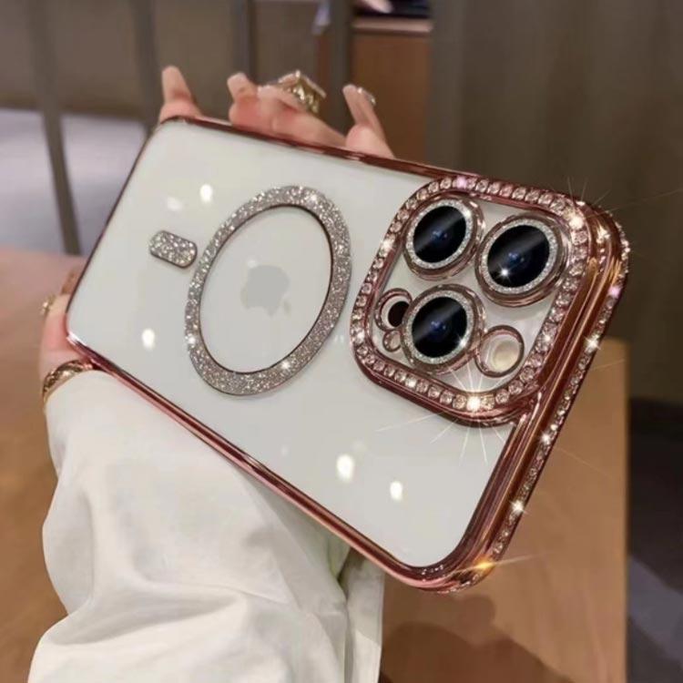 iPhone16 ケース iPhone 16pro Magsafe対応 きらきら ラインストーン