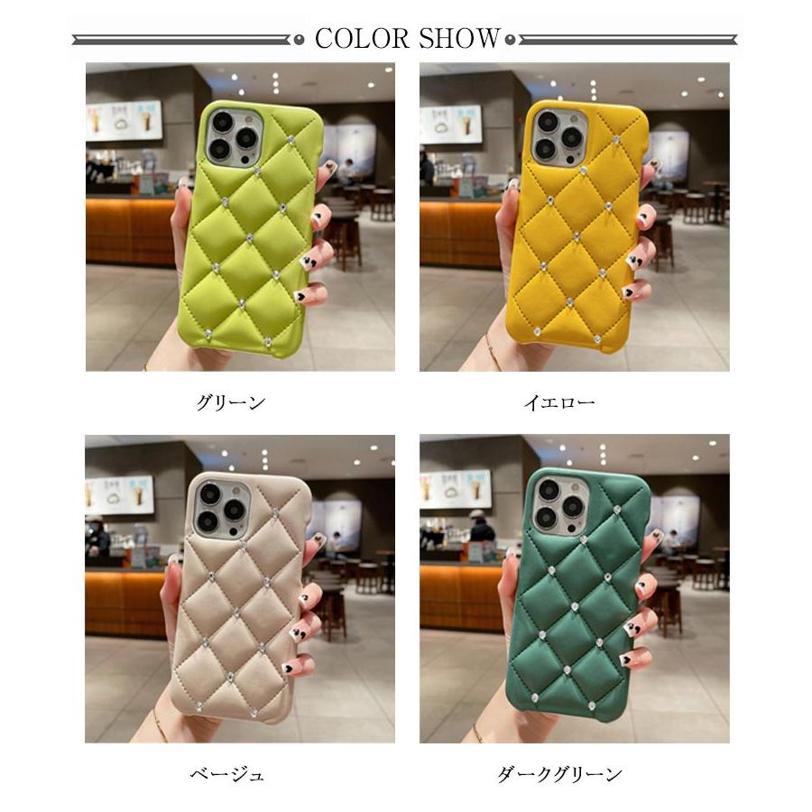 iPhone16 ケース iPhone15 キルティング レザー きらきら ライン