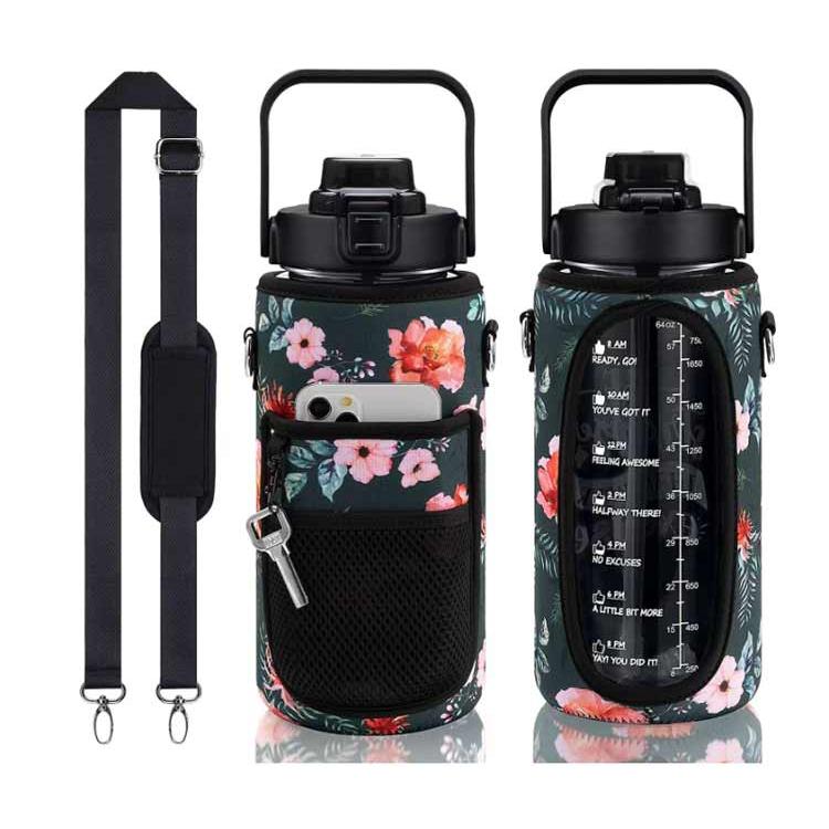 全20色 水筒カバー おしゃれ 収納ポケット付き ショルダー 肩掛け 斜め