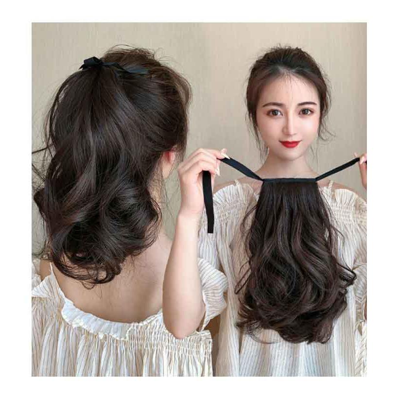 全4色 ポニーテール ウィッグ 自然 部分ウィッグ カール エクステ つけ
