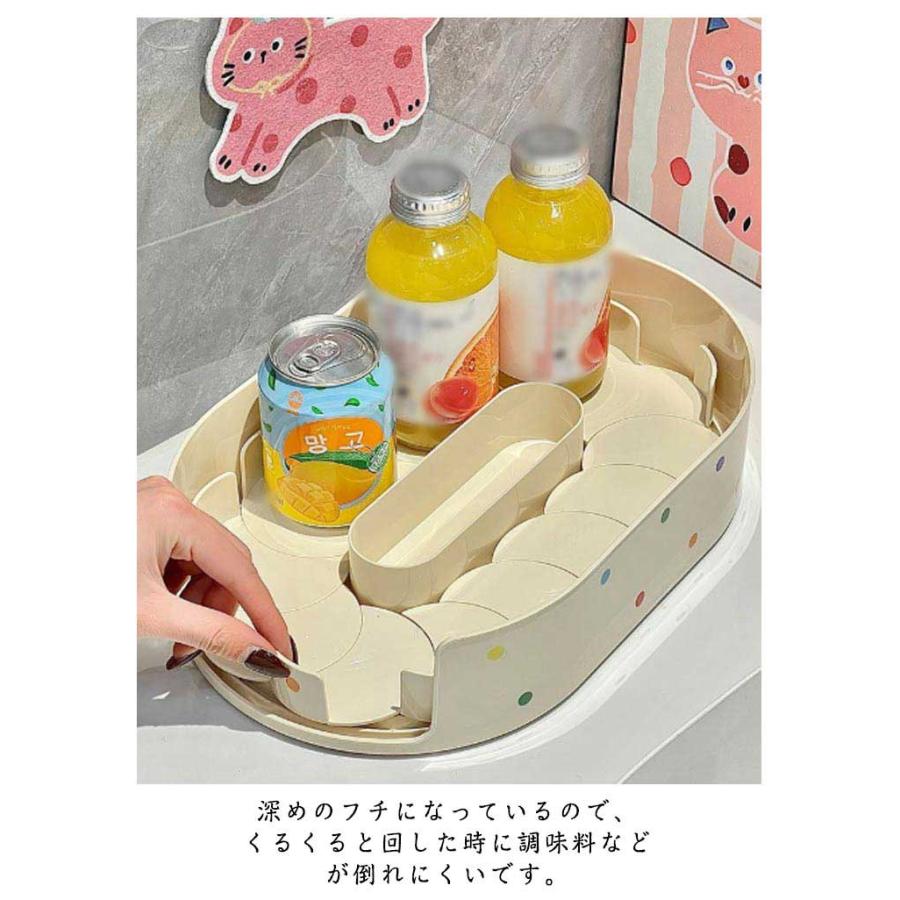 冷蔵庫トレー 回転式調味料ラック 多機能回転収納ケース 冷蔵庫収納