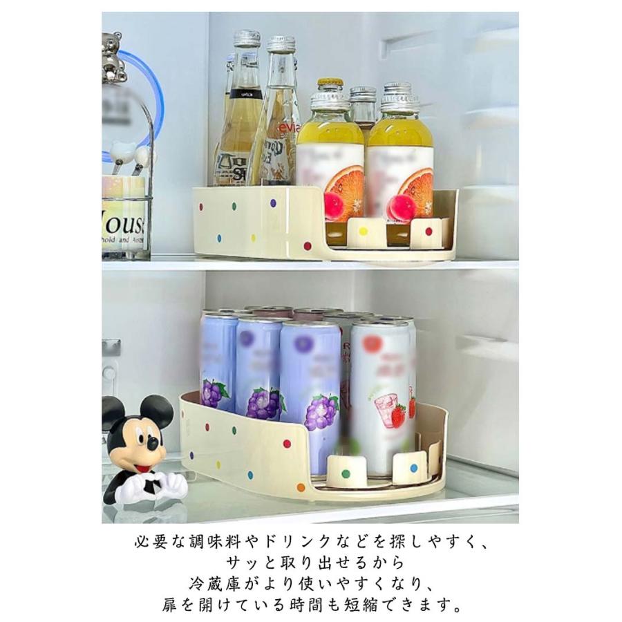 16ケース 回転スパイスラック 冷蔵庫トレー 回転式調味料ラック 多機能回転収納ケース 冷蔵庫収納