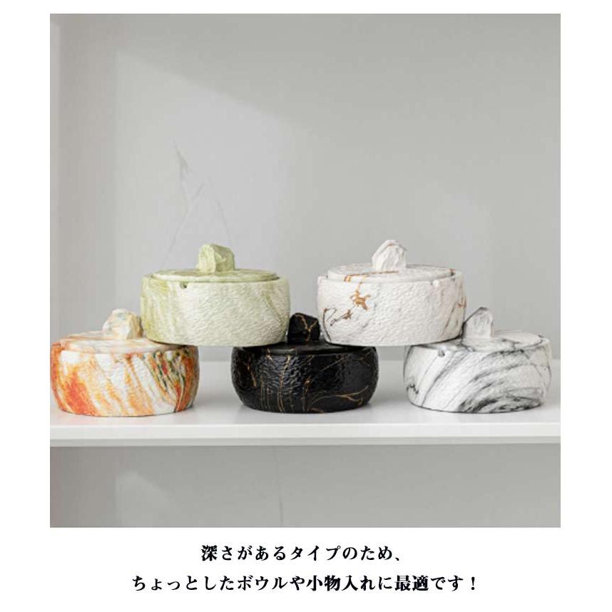 大容量 iqos灰皿 蓋付き フタ付 洗える 大理石風 はいざら 丸 灰皿